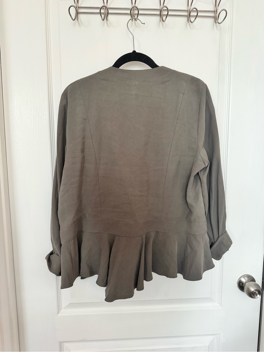 BCBGeneration Olive Ruffle Hem Open-Front Blazer - Picture 4 of 4